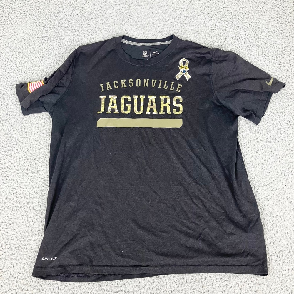 Nike T-Shirt Mens XL Black Jacksonville Jaguars Salute to Service Dri-FIT Tee